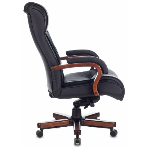 Кресло Бюрократ T-9926WALNUT черный, кожа