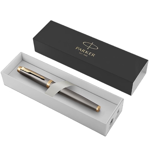 Ручка роллер Parker IM Premium Grey Core GT (2213778), F, черные чернила, подарочная коробка
