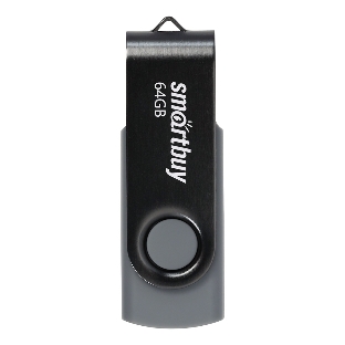 Флешка USB Smartbuy Twist black (SB064GB2TWK), 64Gb, USB 2.0, R/W 20/10, черный