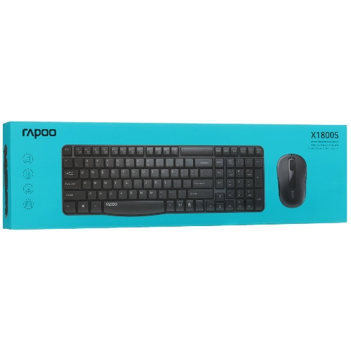 Комплект клавиатура+мышь Rapoo X1800S беспроводной, USB, 1000 DPI, чёрный