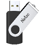 Флешка USB Netac U505 (NT03U505N-008G-20BK), 8Gb, USB 2.0, R/W 70/30, черный/серебристый