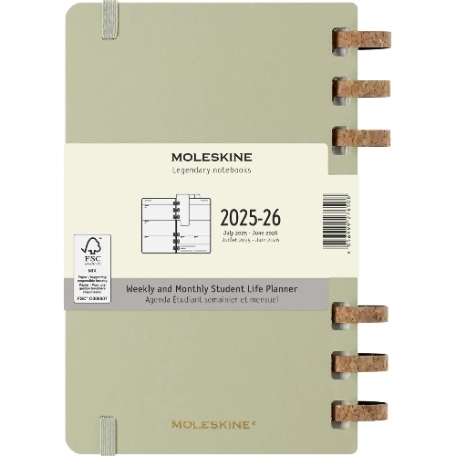 Еженедельник Moleskine ACADEMIC SPIRAL DHSPK5212AMWH3 Large 150х210 мм 200 стр. кремовые страницы спираль киви