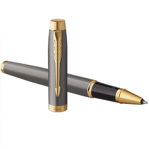 Ручка роллер Parker IM Premium Grey Core GT (2213778), F, черные чернила, подарочная коробка