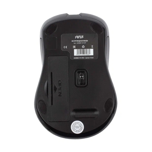 Мышь беспроводная HIPER HOMW-101-BT черный, 1600 dpi, радиоканал, USB, кнопки - 4