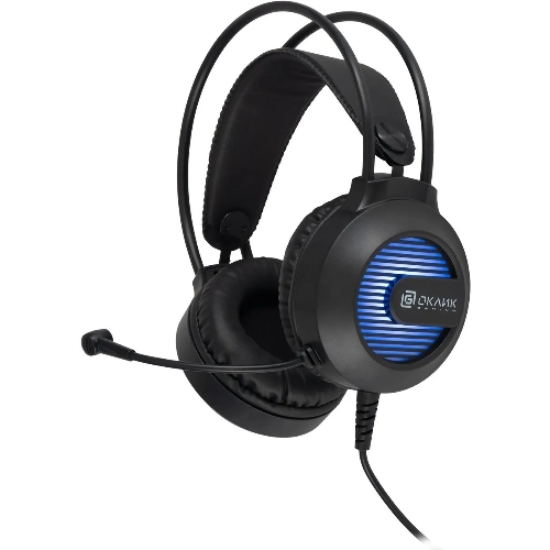 Гарнитура Oklick HS-L300G чёрный, проводная, 3.5 мм, подсветка