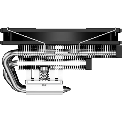 Кулер для процессора PCCooler RC600-67 (125W, 4-pin PWM, 67.5mm, Al, 4x6mm, 1x120мм, 62.5CFM, 32.5dBA, 2300RPM, S: 1851/1700/1200/115X, AM5/AM4, черный)