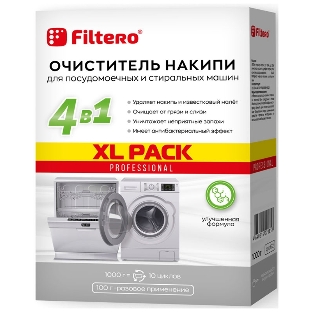 Очиститель накипи Filtero средство для СМ и ПММ XL PACK, 1000 г, Арт. 612
