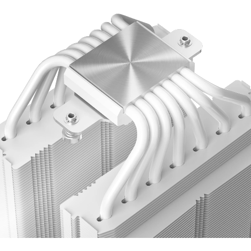 Кулер для процессора Thermalright Royal Pretor 130 Ultra White (4-pin PWM, 158mm, Ni/Cu, 7x6mm, 1x120mm ARGB +1x130mm, 69CFM/81.88CFM, 27dBA/28.3dBA, 2150RPM/1750RPM, S: 1200, 1700, 1851, 115X, 2011, 2066, AM4, AM5, white)