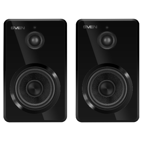 Акустическая система SVEN SPS-730 2.0 черные (2x25Вт, экокожа, USB/SD, пульт ДУ, Bluetooth)