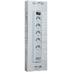 Сетевой фильтр QUMO Power Bar 5SP4U (P-0005), белый