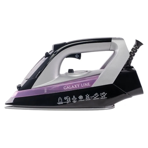 Утюг Galaxy Line GL 6128 фиолетовый/черный, 2200 Вт, 30 г/мин, 140 г/мин, 150 мл