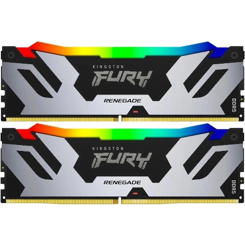 Оперативная память Kingston Fury Renegade, DDR5, 96Gb (2x48GB), 6000MHz, CL32, DIMM, с радиаторами, cеребристый/черный