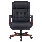 Кресло Бюрократ T-9926WALNUT черный, кожа