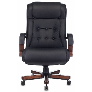 Кресло Бюрократ T-9926WALNUT черный, кожа