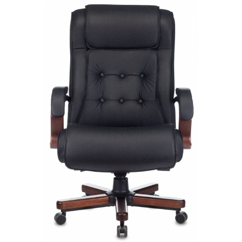 Кресло Бюрократ T-9926WALNUT черный, кожа