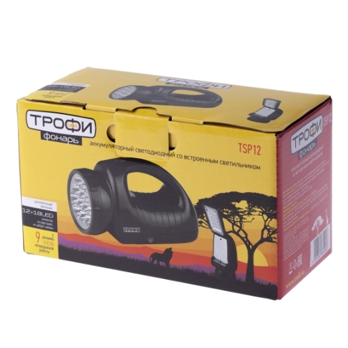 Фонарь светодиодный ЭРА Трофи TSP12 кемпинговый походный ударопрочный, 150 LED, 2 режима, встроенный светильник