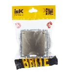 Розетка 1-местная IEK BRITE РСбш10-3-44-БрШ с заземлением, с защитными шторками и крышкой, 16А, IP44, шампань