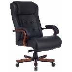Кресло Бюрократ T-9926WALNUT черный, кожа