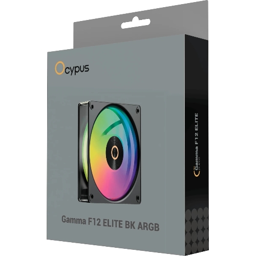 Вентилятор для корпуса Ocypus Gaммa F12 Elite BK ARGB 3 IN 1, 120x120x25мм, 4-PIN PWM, 600-1800 RPM, 26 DBA MAX, HYDRO BEARING