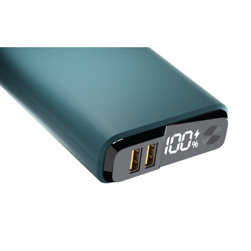 Портативный аккумулятор OLMIO QS-20, 20000mAh, 22.5W QuickCharge3.0/PowerDelivery, LCD, темно-зеленый