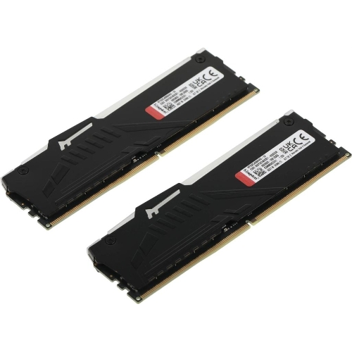 Оперативная память Kingston Fury Beast, DDR5, 32GB (2x16GB), 5200MHz, CL40, DIMM, с радиаторами, RGB, черный