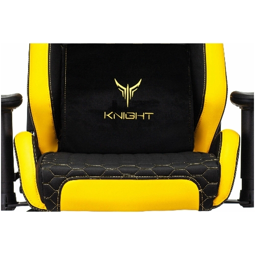 Кресло игровое Knight Neon черный/желтый соты эко.кожа с подголов. крестовина металл