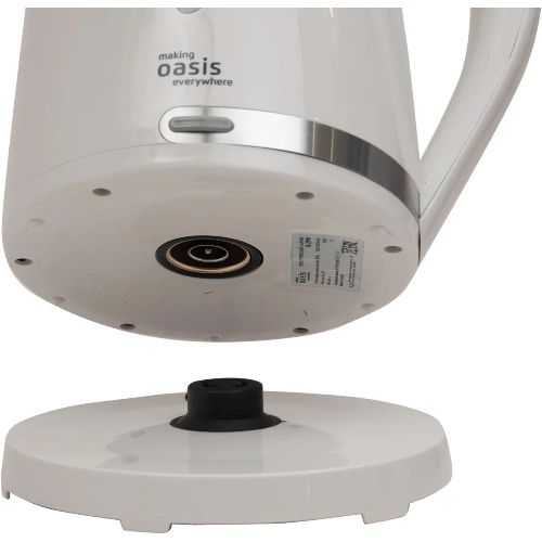 Чайник электрический Oasis K-2PW 1.7 л, 2200 Вт, белый корпус: пластик