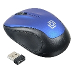 Мышь беспроводная Oklick 665MW черный/синий, 1000 dpi, радиоканал, USB, кнопки - 3