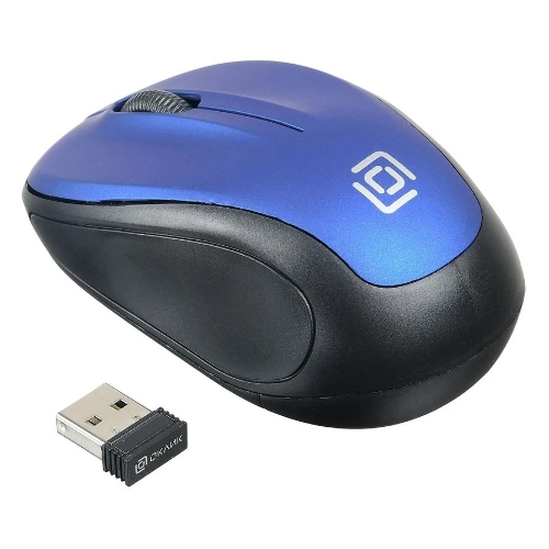 Мышь беспроводная Oklick 665MW черный/синий, 1000 dpi, радиоканал, USB, кнопки - 3