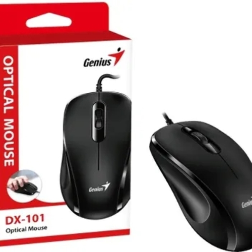 Мышь проводная Genius DX-101 черный, 1200 dpi, USB, кнопки - 3