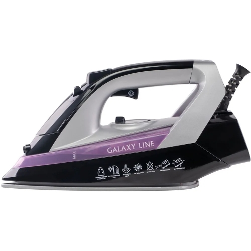 Утюг Galaxy Line GL 6128 фиолетовый/черный, 2200 Вт, 30 г/мин, 140 г/мин, 150 мл