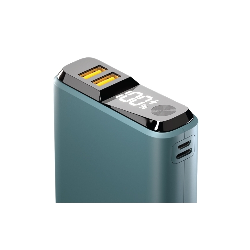 Портативный аккумулятор OLMIO QS-20, 20000mAh, 22.5W QuickCharge3.0/PowerDelivery, LCD, темно-зеленый