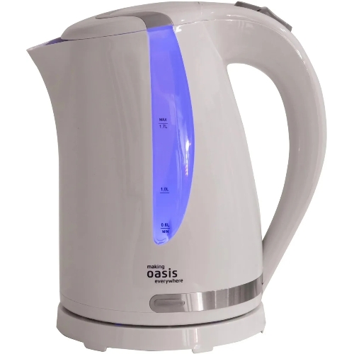 Чайник электрический Oasis K-2PW 1.7 л, 2200 Вт, белый корпус: пластик