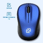 Мышь беспроводная Oklick 665MW черный/синий, 1000 dpi, радиоканал, USB, кнопки - 3