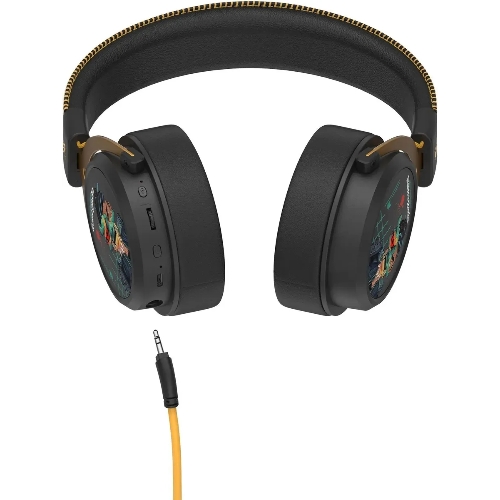 Гарнитура Bloody MR595 Renegade чёрный, беспроводная + проводная, Bluetooth/радиоканал/USB-C, до 135 ч, подсветка, съёмный микрофон