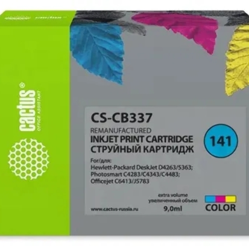 Картридж струйный Cactus CS-CB337 №141 трехцветный (9 мл.) для HP DJ D4263/D4363/D5360/DJ J5783/J6413