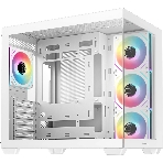 Компьютерный корпус Deepcool CG530 4F WH без БП, боковое окно (панорама), 3x120мм ARGB Reverce вентилятора на боковой стенке, 1x120мм ARGB вентилятор сзади, белый, ATX