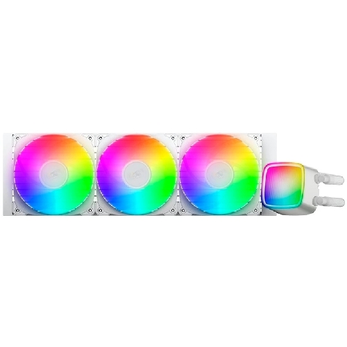 Система жидкостного охлаждения Water Cooling System Geometric Future Eskimo Pro 360 (240W, 360мм, ARGb, белый/Fans: 3x120мм, 80.81CFM, 34.2dBA, 2000RPM/Pump height 54мм, 3200RPM, Rad thickness 27мм/S: 1851, 1700, 1200, 115X, 2011, 2066, AM5, AM4)