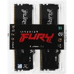 Оперативная память Kingston Fury Beast, DDR5, 32GB (2x16GB), 5200MHz, CL40, DIMM, с радиаторами, RGB, черный