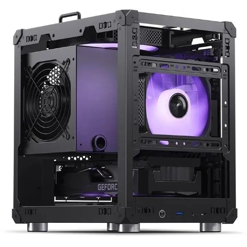 Компьютерный корпус JONSBO Computer Case C6Handle black hang-in version черный, Mini-Tower, материнская плата mATX, без БП, прозрачная боковая панель