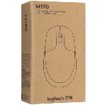Мышь беспроводная Logitech M190 черный, 1000 dpi, радиоканал, USB, кнопки - 3