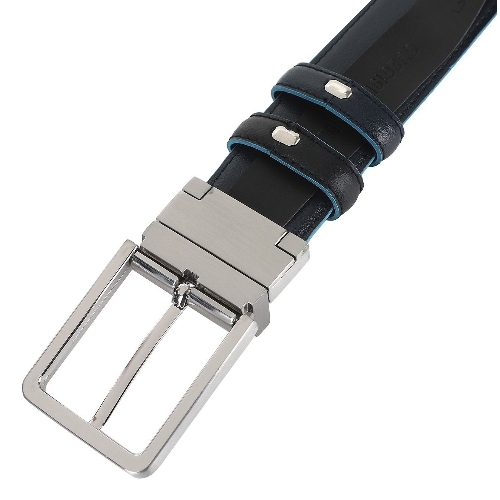 Ремень мужской Piquadro Blue Square CU2619B2/NBLU2, черный/темно-синий, натур.кожа