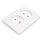 Розетка ЭРА 2X2P, 16A-250В, IP20, белый (10/100/1600)