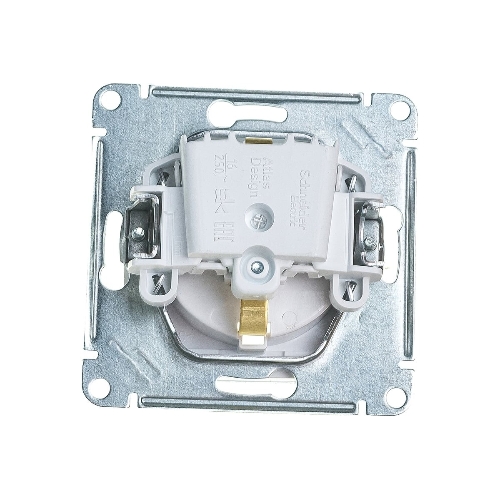 Механизм розетки 1-м СП AtlasDesign AQUA с заземл. защ. шторки с защ. крышкой 16А IP44 белый, SchE ATN440146
