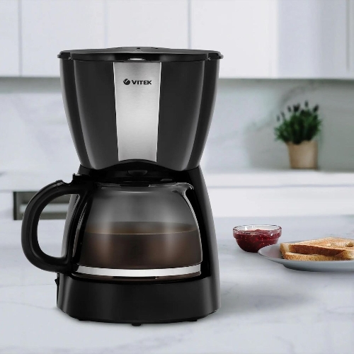 Кофеварка капельная Vitek VT-1503 черный, исп. кофе - молотый, 1.2 л, 900 Вт.
