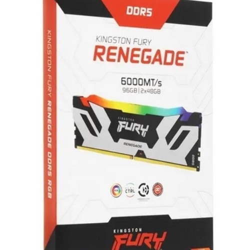 Оперативная память Kingston Fury Renegade, DDR5, 96Gb (2x48GB), 6000MHz, CL32, DIMM, с радиаторами, cеребристый/черный