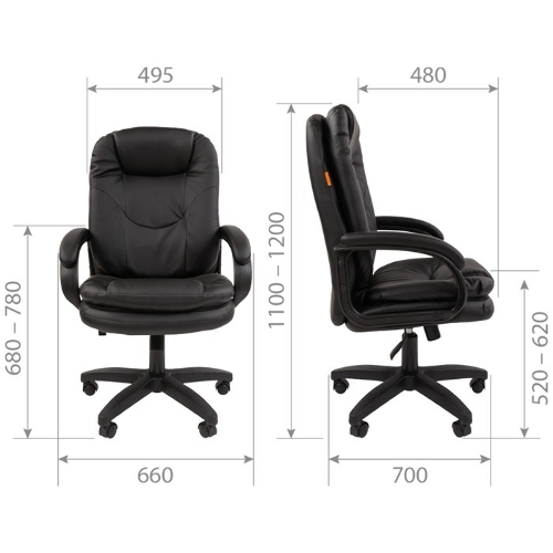 Кресло офисное Chairman 668 LT NEW экопремиум, черный