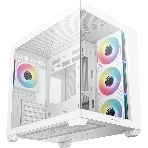 Компьютерный корпус Deepcool CG530 4F WH без БП, боковое окно (панорама), 3x120мм ARGB Reverce вентилятора на боковой стенке, 1x120мм ARGB вентилятор сзади, белый, ATX