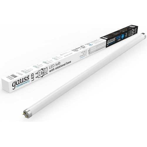 Лампа светодиодная Gauss Elementary T8 10Вт 6500К G13 800лм 600мм стекло поворотная