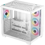Компьютерный корпус Deepcool CG530 4F WH без БП, боковое окно (панорама), 3x120мм ARGB Reverce вентилятора на боковой стенке, 1x120мм ARGB вентилятор сзади, белый, ATX